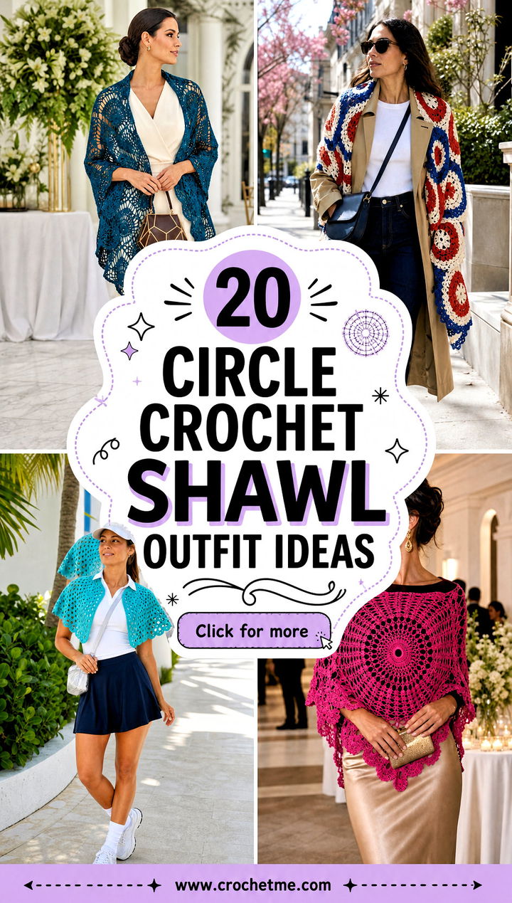 20 Circle Crochet Shawl outfit ideas - 20 Circle Crochet Shawl outfit ideas
