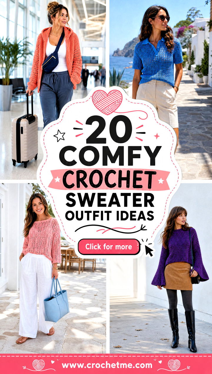20 Comfy Crochet Sweater outfit ideas - 20 Comfy Crochet Sweater outfit ideas