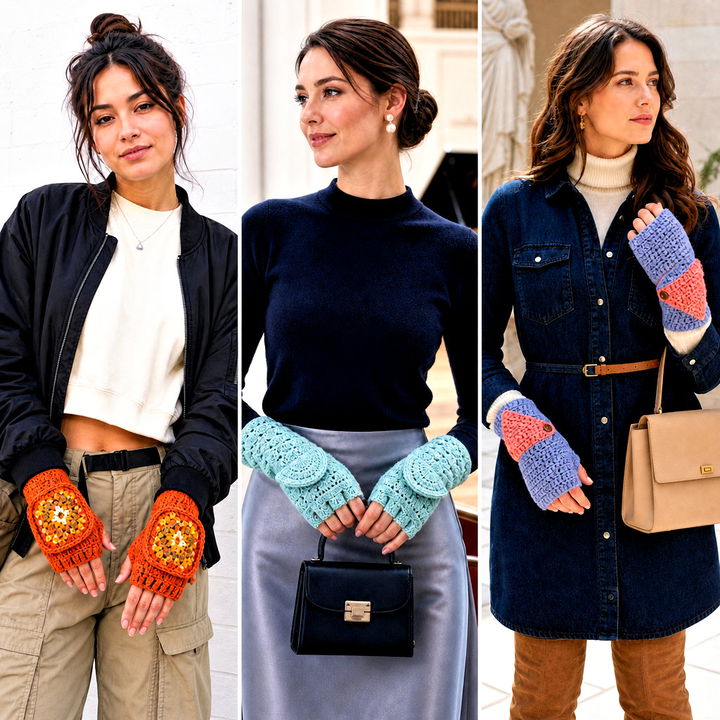 20 Convertible Crochet Fingerless Mittens Outfit Ideas for Winter