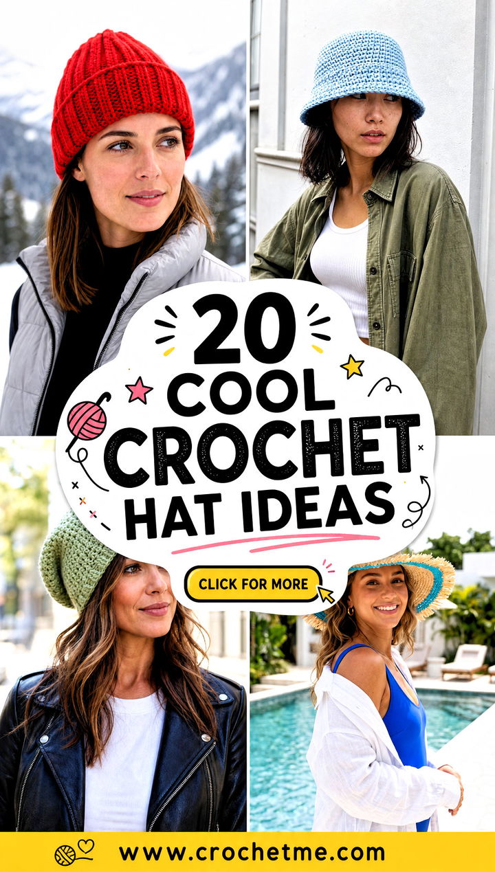 20 Cool Crochet Hat Ideas - 20 Cool Crochet Hat Ideas