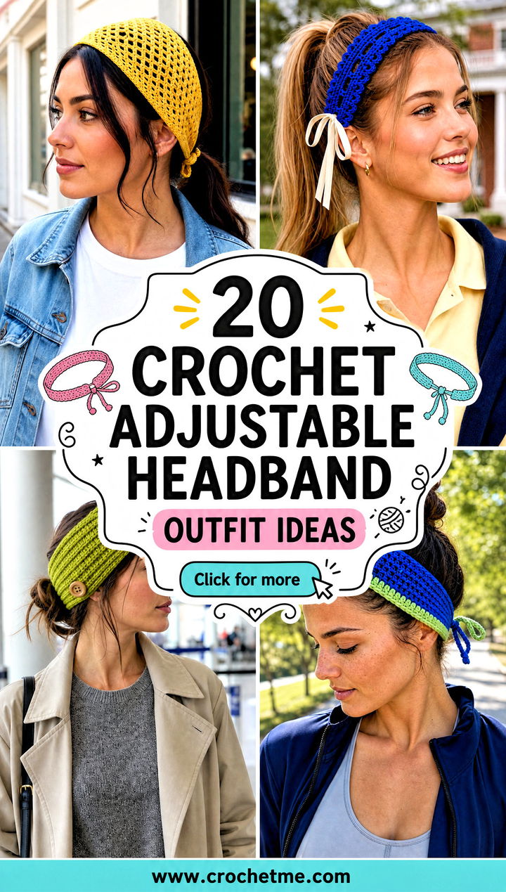 20 Crochet Adjustable Headband outfit ideas - 20 Crochet Adjustable Headband outfit ideas