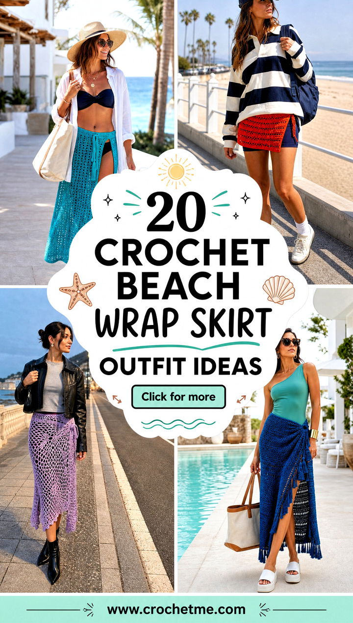 20 Crochet Beach Wrap Skirt outfit ideas - 20 Crochet Beach Wrap Skirt outfit ideas