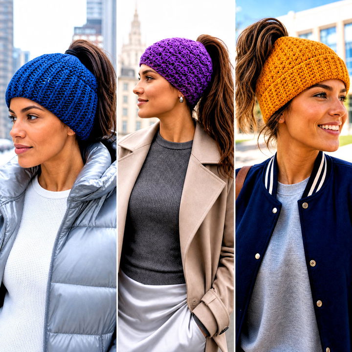 20 Crochet Beanie With Ponytail Hole Hat Outfit Ideas to Try