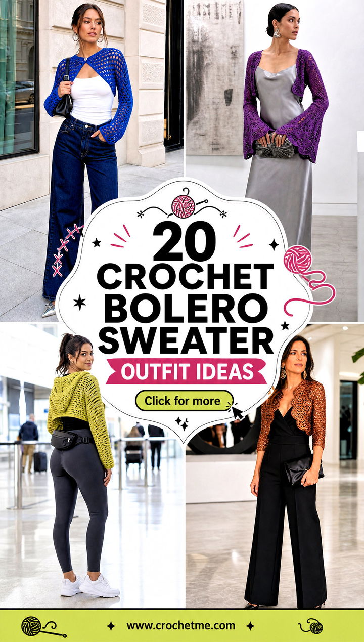 20 Crochet Bolero Sweater outfit ideas - 20 Crochet Bolero Sweater outfit ideas