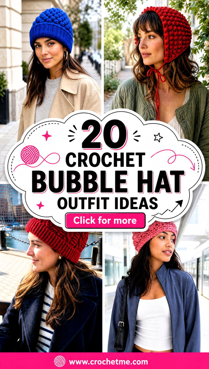 20 Crochet Bubble Hat outfit ideas - 20 Crochet Bubble Hat outfit ideas