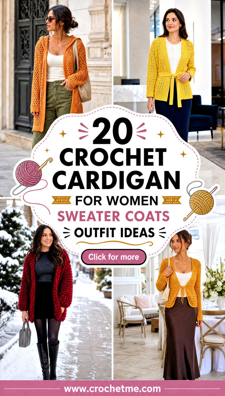 20 Crochet Cardigan For Women Sweater Coats outfit ideas - 20 Crochet Cardigan For Women Sweater Coats outfit ideas