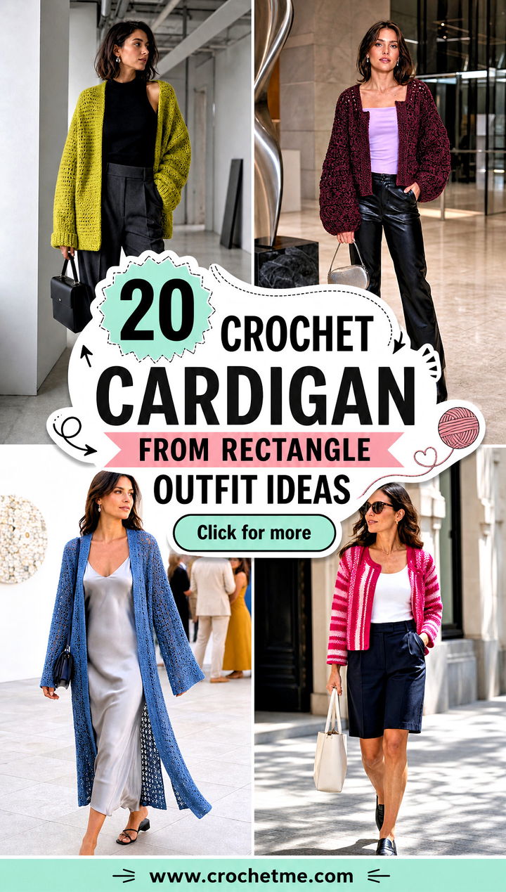 20 Crochet Cardigan From Rectangle outfit ideas - 20 Crochet Cardigan From Rectangle outfit ideas