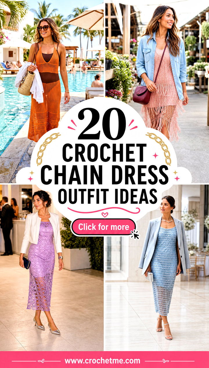20 Crochet Chain Dress outfit ideas - 20 Crochet Chain Dress outfit ideas