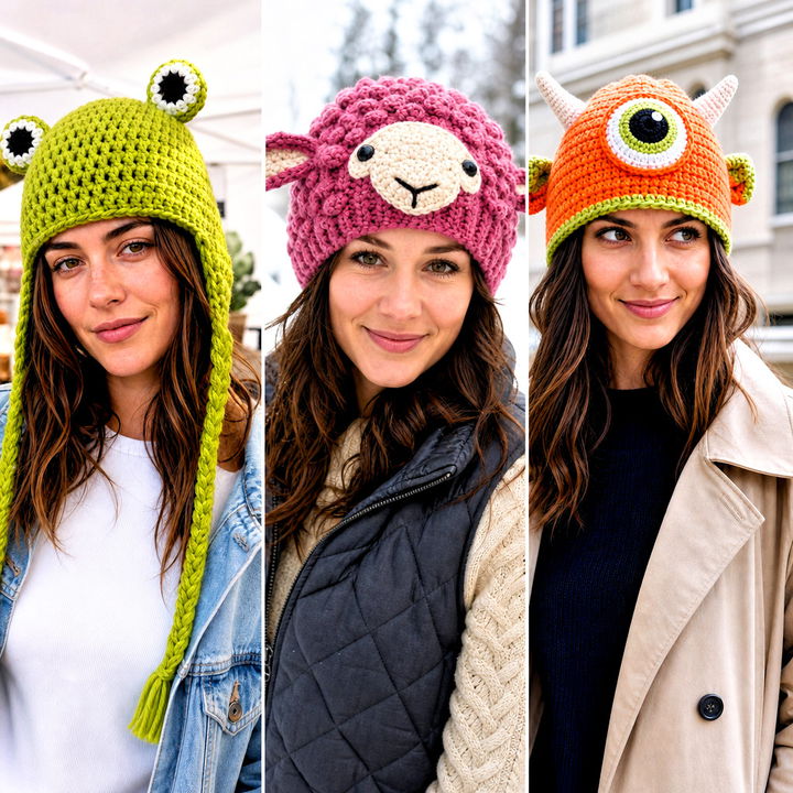 20 Crochet Character Hat Outfit Ideas for Playful Winter Looks