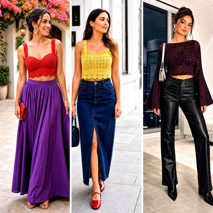 20 Crochet Clothes Crop Top Outfit Ideas for Breezy Summer Style