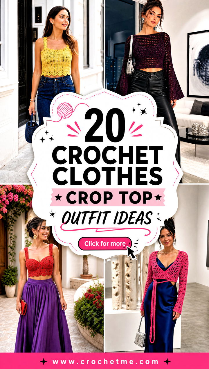 20 Crochet Clothes Crop Top outfit ideas - 20 Crochet Clothes Crop Top outfit ideas