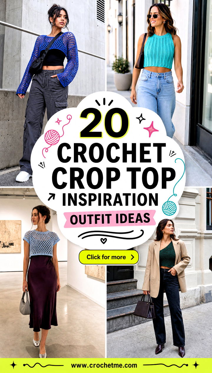 20 Crochet Crop Top Inspiration outfit ideas - 20 Crochet Crop Top Inspiration outfit ideas