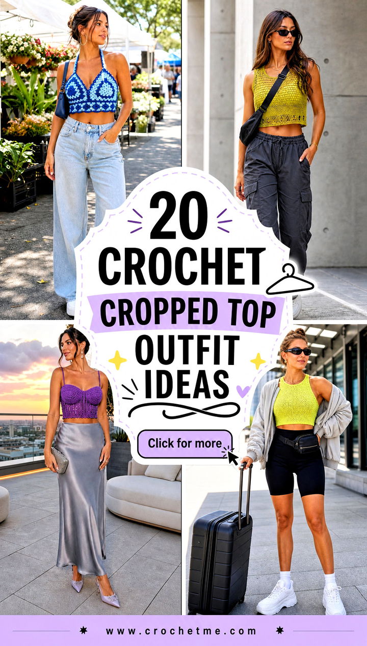 20 Crochet Cropped Top outfit ideas - 20 Crochet Cropped Top outfit ideas