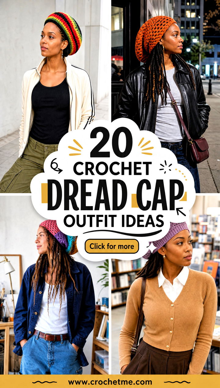 20 Crochet Dread Cap outfit ideas - 20 Crochet Dread Cap outfit ideas