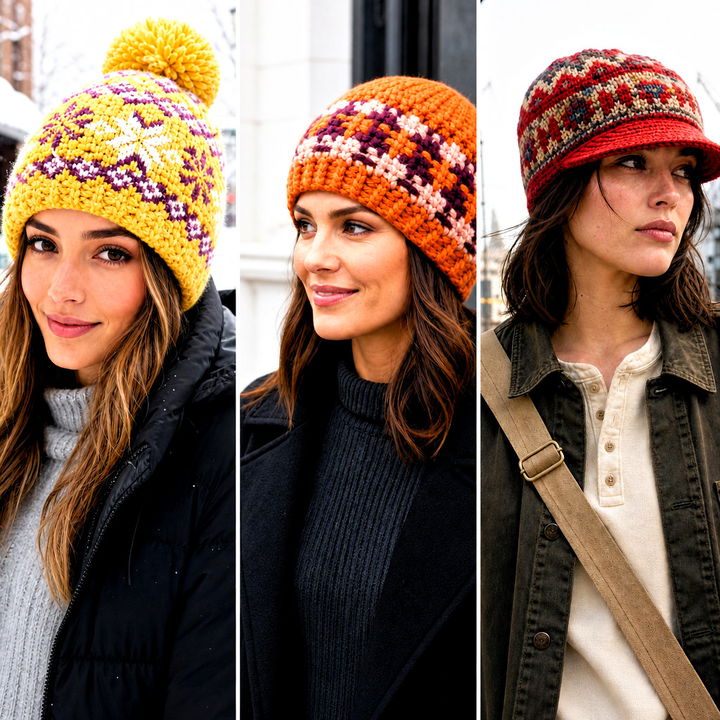 20 Crochet Fair Isle Beanie Outfit Ideas for Cozy Winter Style