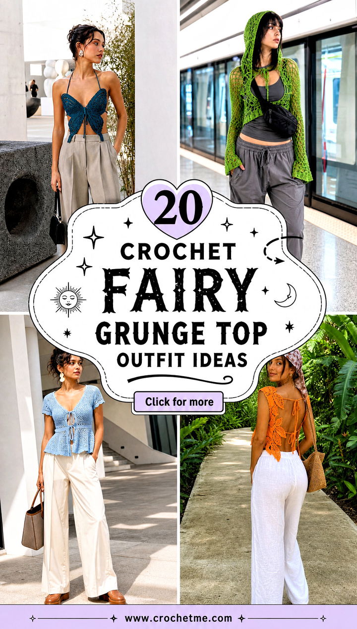 20 Crochet Fairy Grunge Top outfit ideas - 20 Crochet Fairy Grunge Top outfit ideas