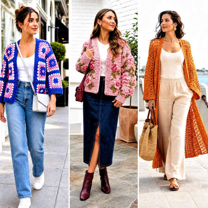 20 Crochet Fancy Cardigan Outfit Ideas for Polished Layered Looks