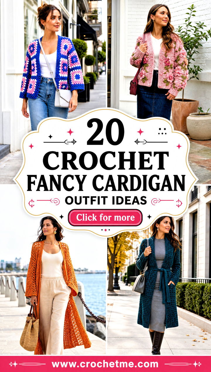 20 Crochet Fancy Cardigan outfit ideas - 20 Crochet Fancy Cardigan outfit ideas