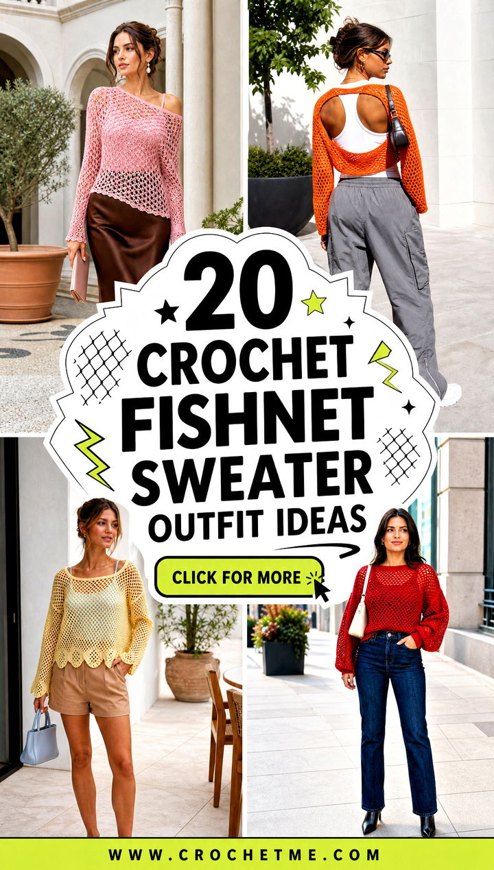 20 Crochet Fishnet Sweater outfit ideas - 20 Crochet Fishnet Sweater outfit ideas