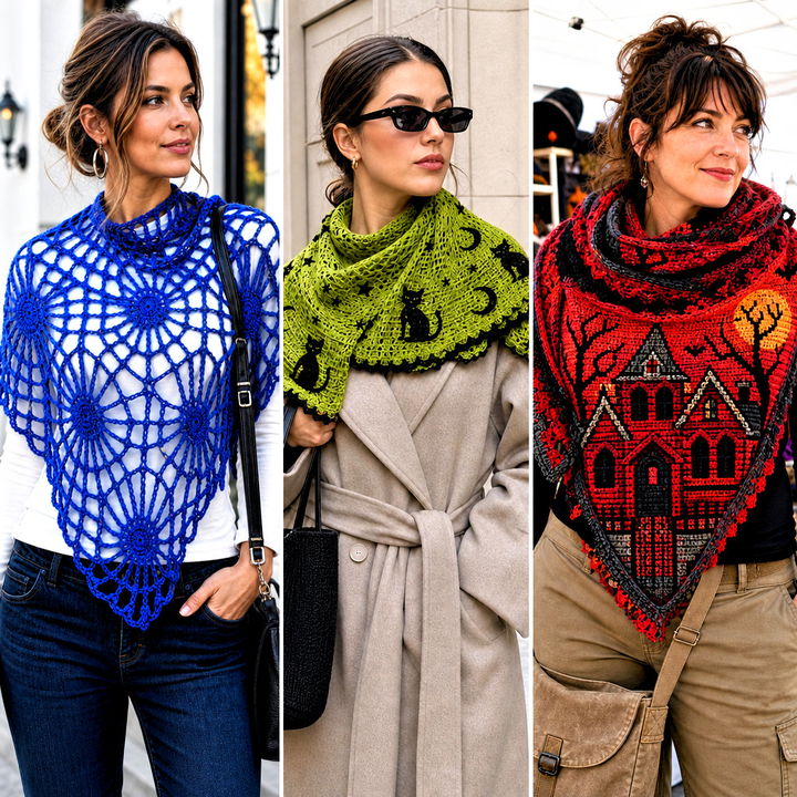 20 Crochet Halloween Shawl Outfit Ideas for Spooky Nights