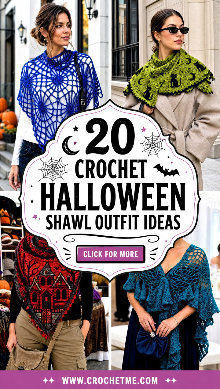 20 Crochet Halloween Shawl outfit ideas - 20 Crochet Halloween Shawl outfit ideas