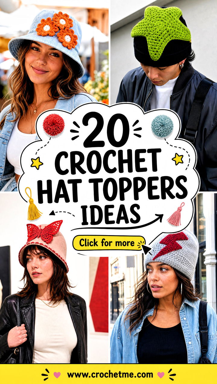 20 Crochet Hat Toppers Ideas - 20 Crochet Hat Toppers Ideas