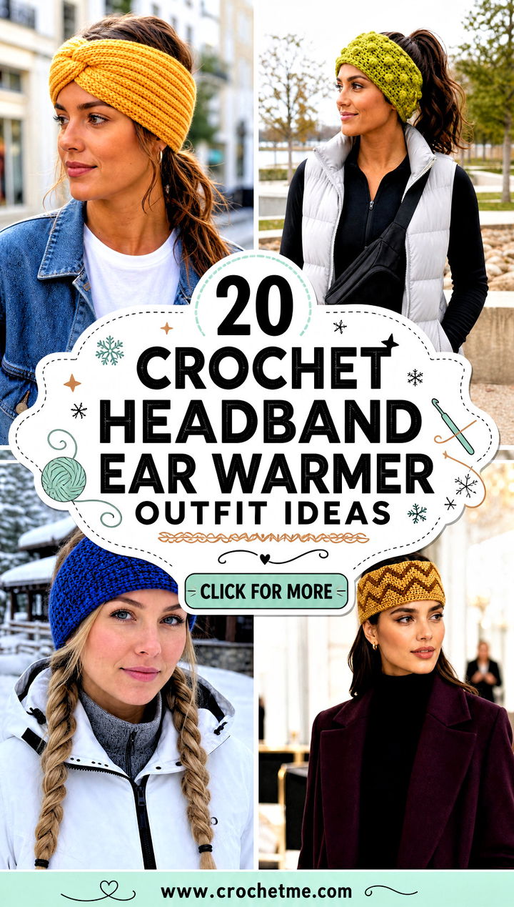 20 Crochet Headband Ear Warmer outfit ideas - 20 Crochet Headband Ear Warmer outfit ideas
