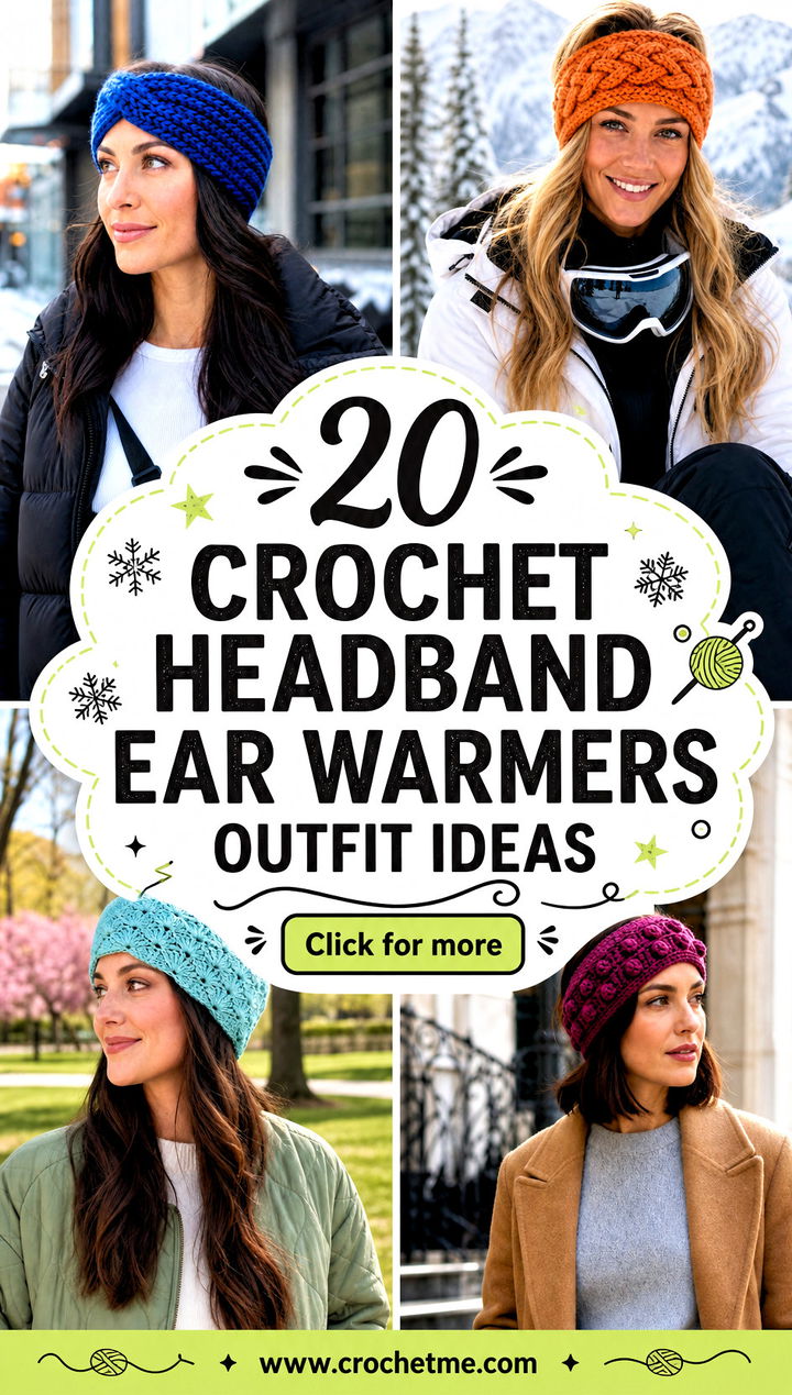 20 Crochet Headband Ear Warmers outfit ideas - 20 Crochet Headband Ear Warmers outfit ideas