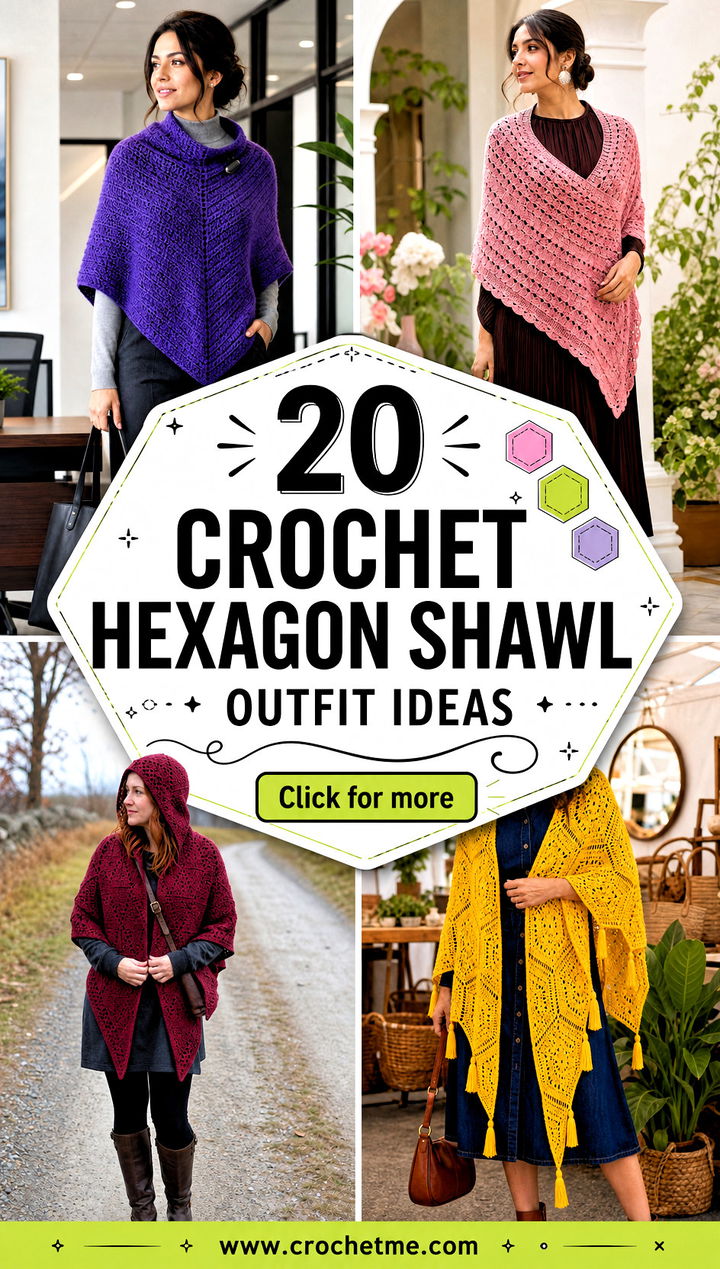20 Crochet Hexagon Shawl outfit ideas - 20 Crochet Hexagon Shawl outfit ideas