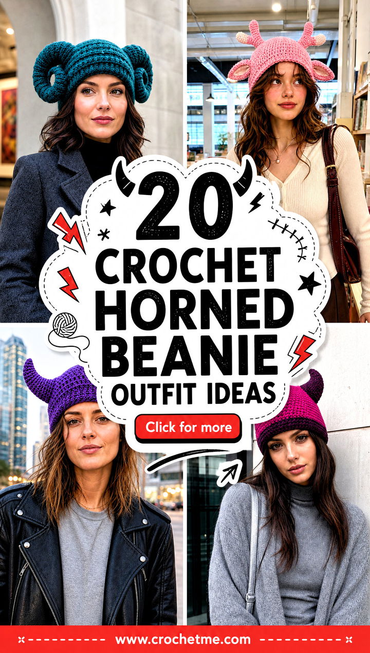 20 Crochet Horned Beanie outfit ideas - 20 Crochet Horned Beanie outfit ideas