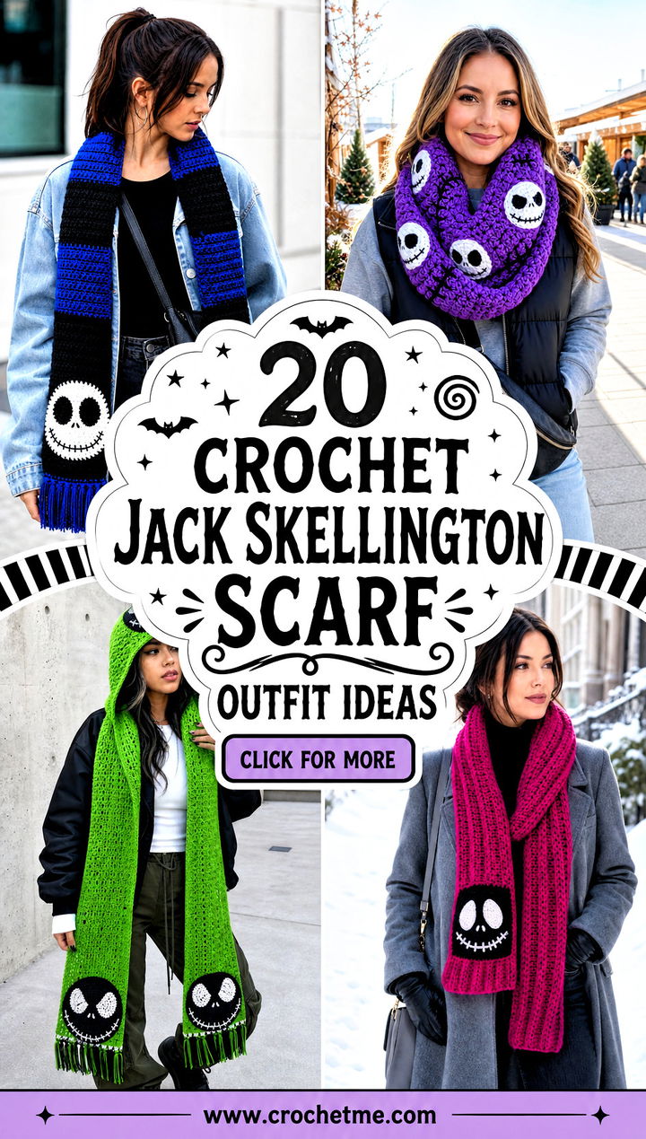 20 Crochet Jack Skellington Scarf outfit ideas - 20 Crochet Jack Skellington Scarf outfit ideas