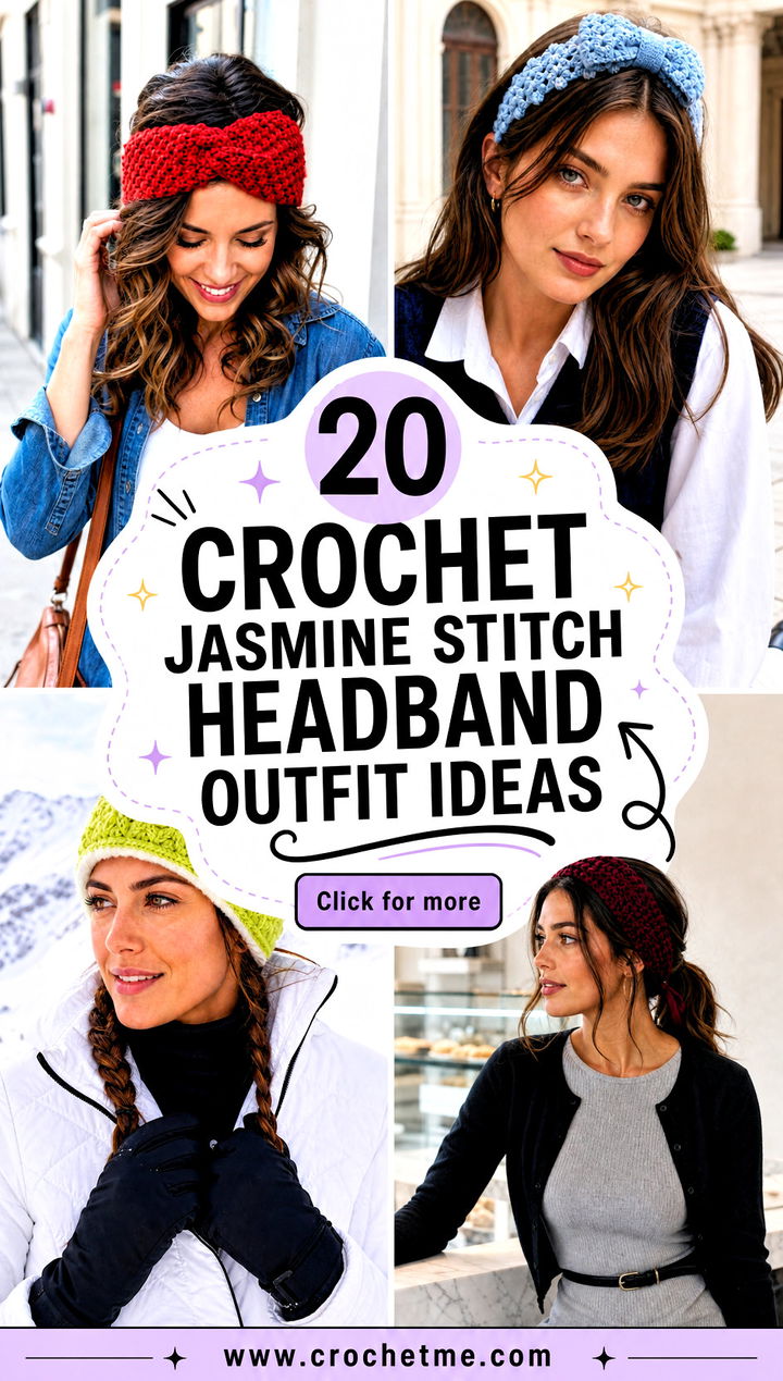 20 Crochet Jasmine Stitch Headband outfit ideas - 20 Crochet Jasmine Stitch Headband outfit ideas