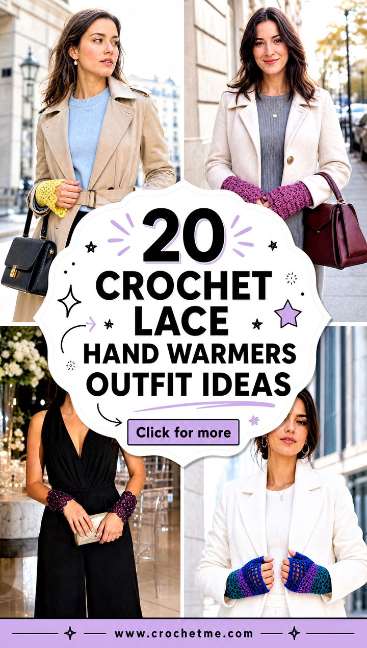 20 Crochet Lace Hand Warmers outfit ideas - 20 Crochet Lace Hand Warmers outfit ideas