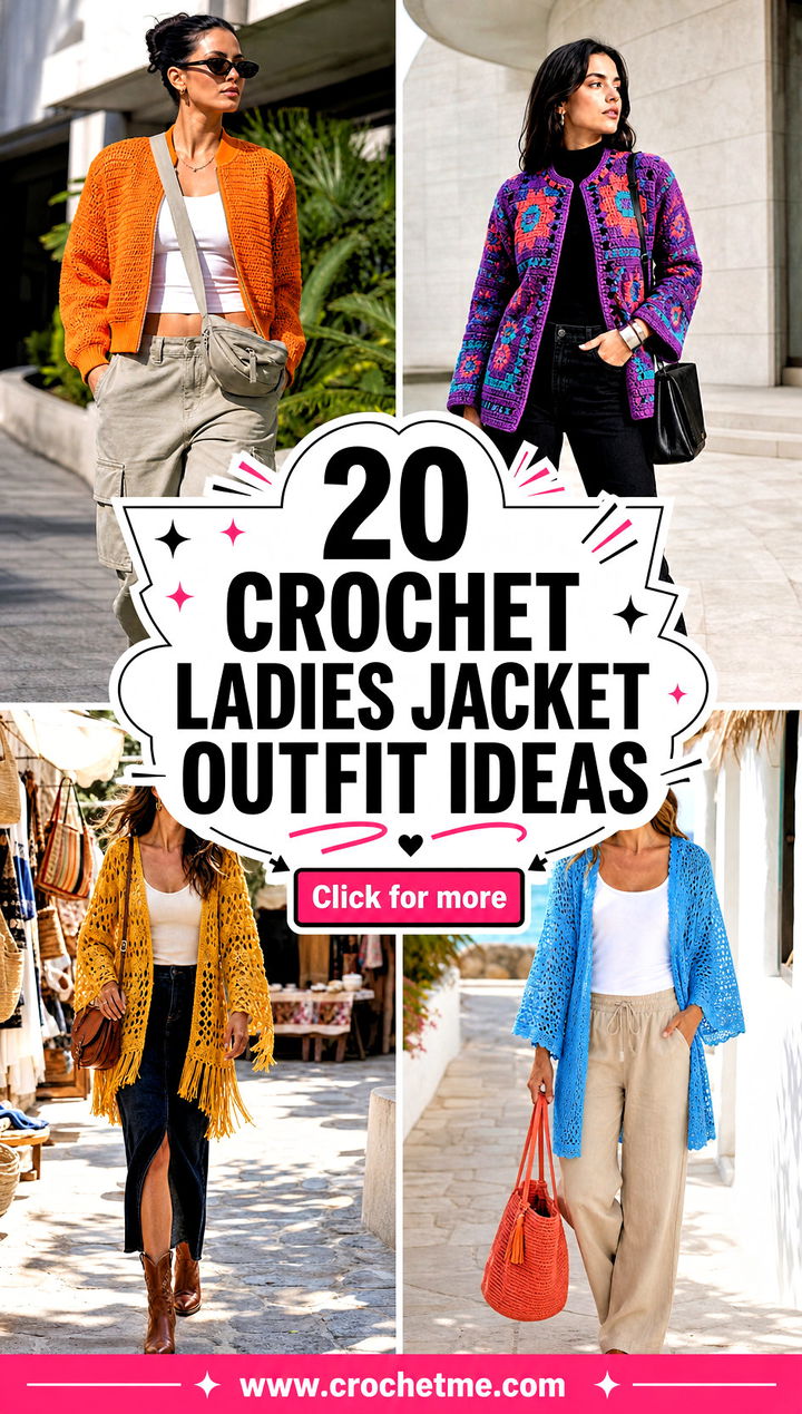 20 Crochet Ladies Jacket outfit ideas - 20 Crochet Ladies Jacket outfit ideas