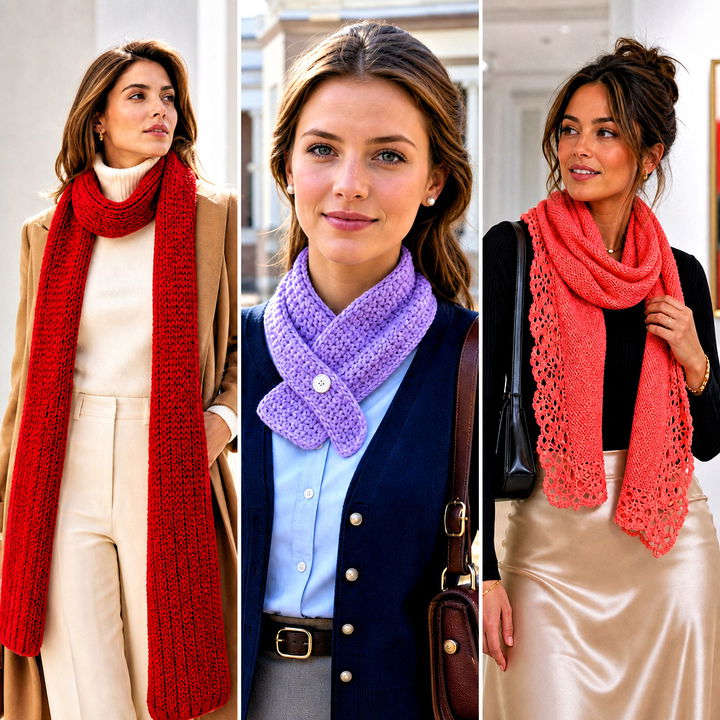 20 Crochet Lemon Peel Stitch Scarf Outfit Ideas for Cozy Days