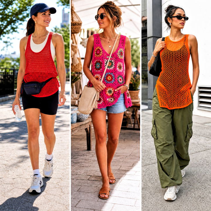 20 Crochet Long Tank Top Outfit Ideas for Easy Summer Style