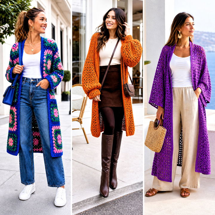 20 Crochet Longline Cardigan Outfit Ideas for Effortless Layers