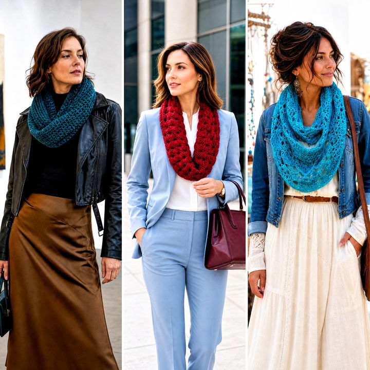 20 Crochet Loop Scarf Outfit Ideas for Chic Cold-Weather Style
