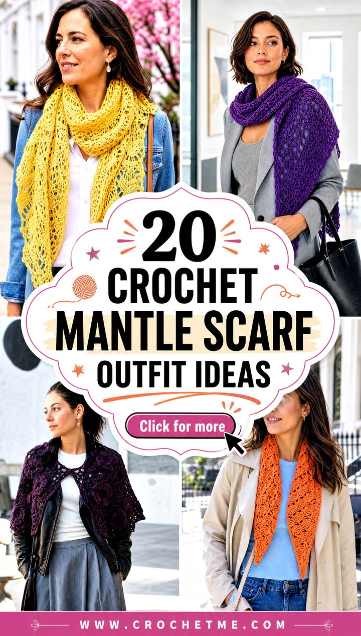 20 Crochet Mantle Scarf outfit ideas - 20 Crochet Mantle Scarf outfit ideas
