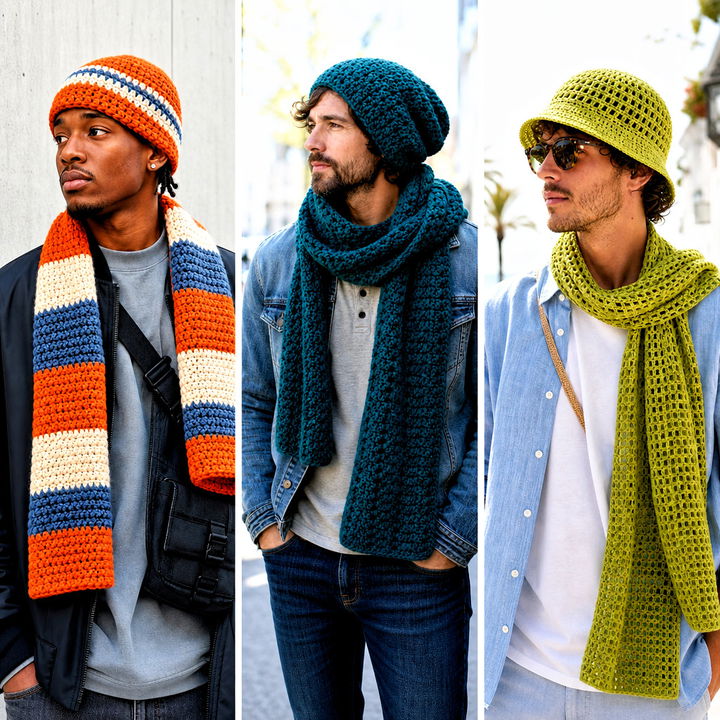 20 Crochet Mens Hat And Scarf Outfit Ideas for Cozy Winter