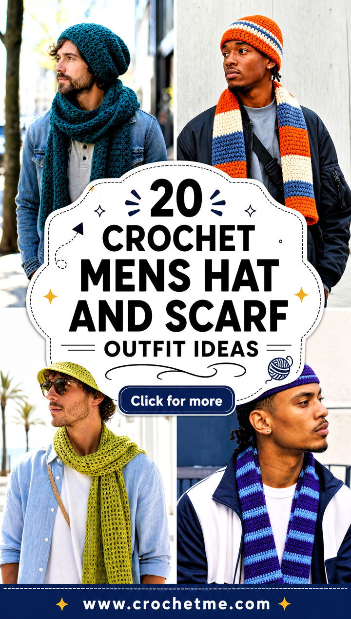 20 Crochet Mens Hat And Scarf outfit ideas - 20 Crochet Mens Hat And Scarf outfit ideas