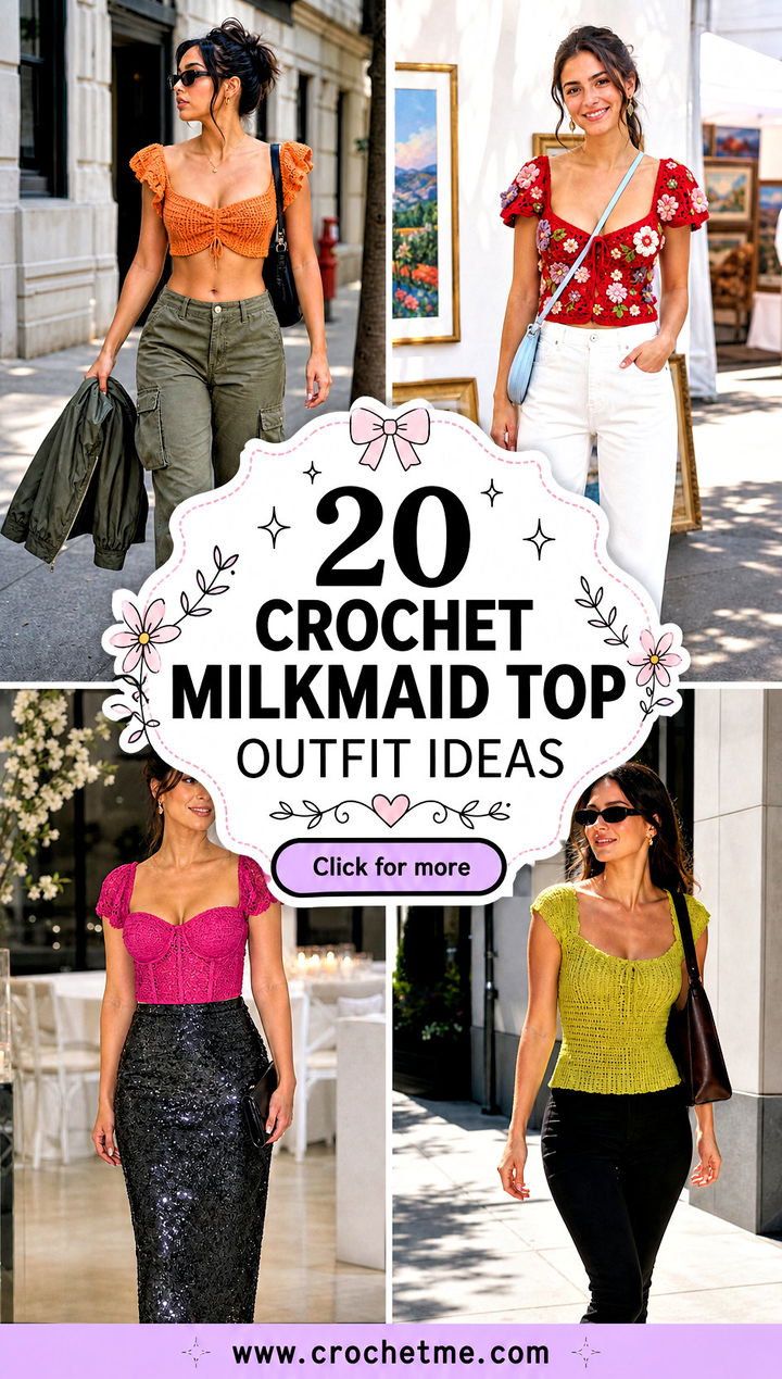 20 Crochet Milkmaid Top outfit ideas - 20 Crochet Milkmaid Top outfit ideas