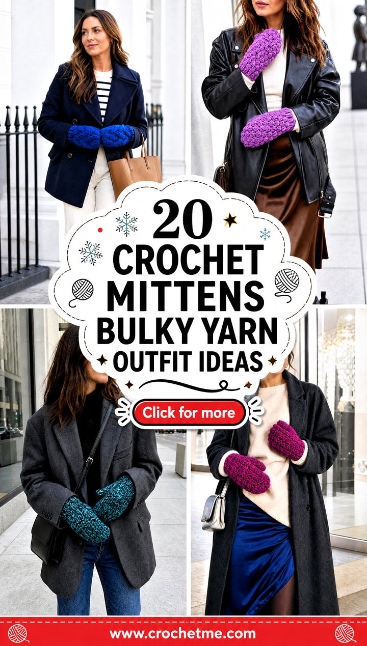 20 Crochet Mittens Bulky Yarn outfit ideas - 20 Crochet Mittens Bulky Yarn outfit ideas