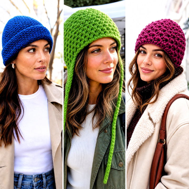 20 Crochet Moss Stitch Beanie Outfit Ideas for Cozy Fall Style