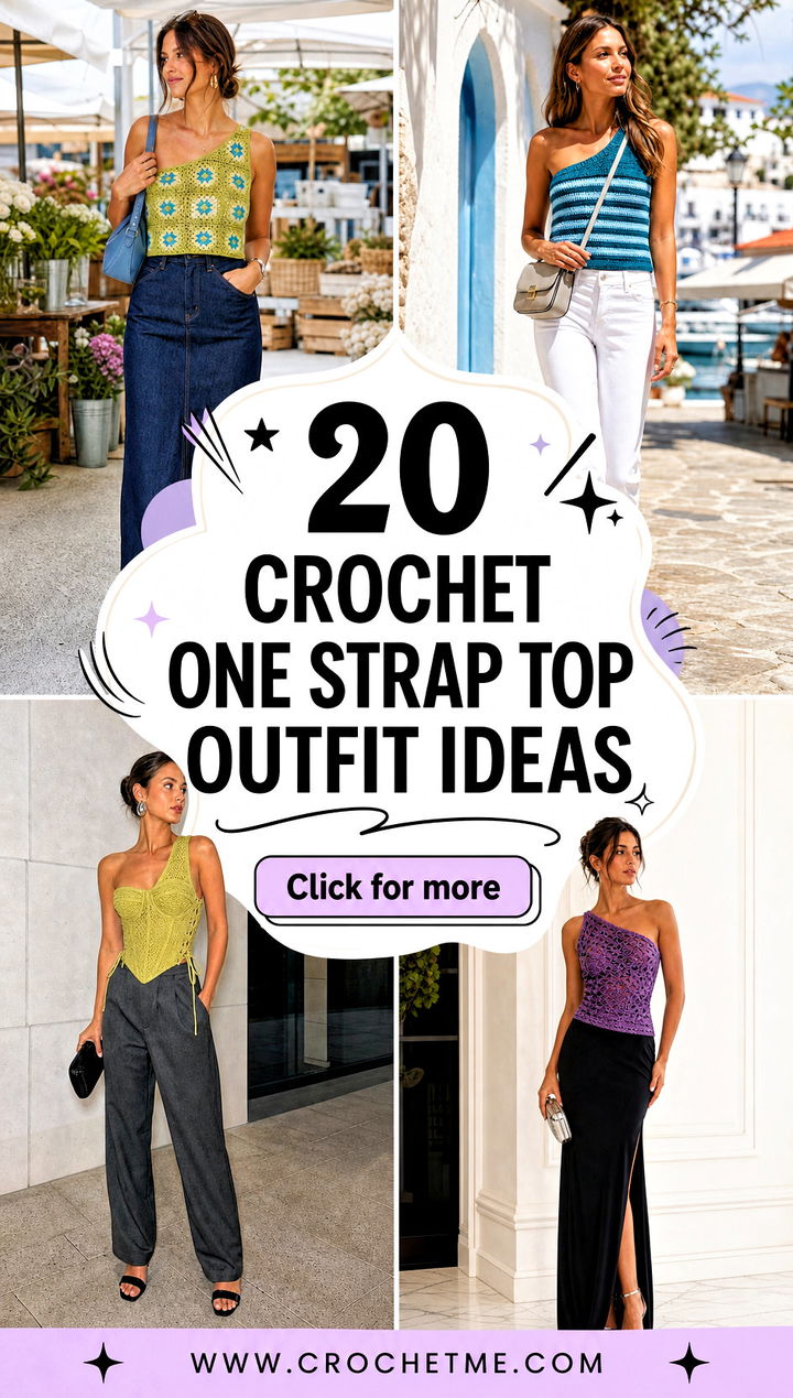 20 Crochet One Strap Top outfit ideas - 20 Crochet One Strap Top outfit ideas