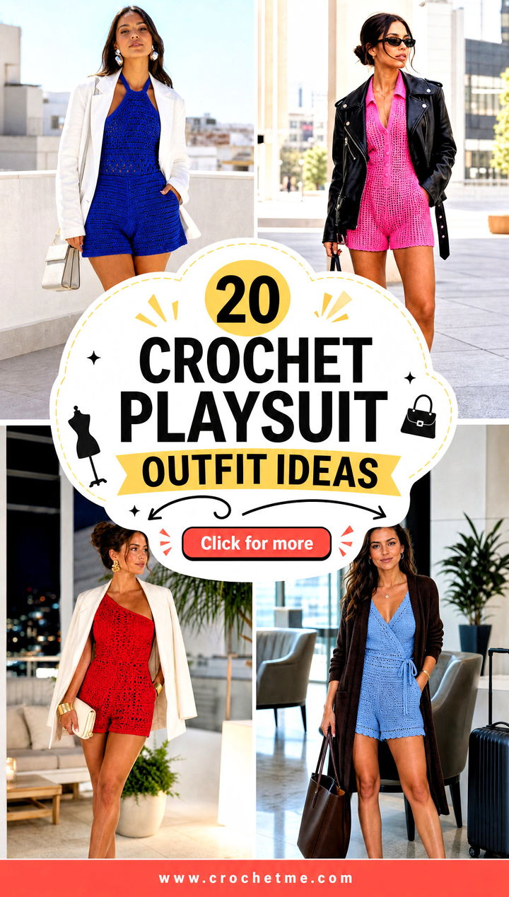 20 Crochet Playsuit outfit ideas - 20 Crochet Playsuit outfit ideas