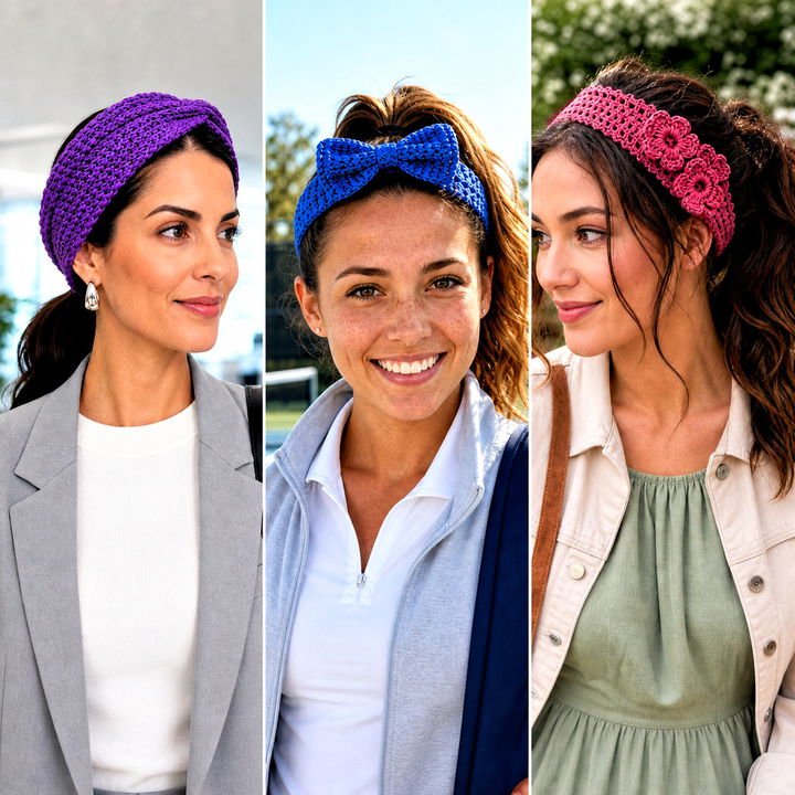 20 Crochet Ponytail Headband Outfit Ideas for Active Days