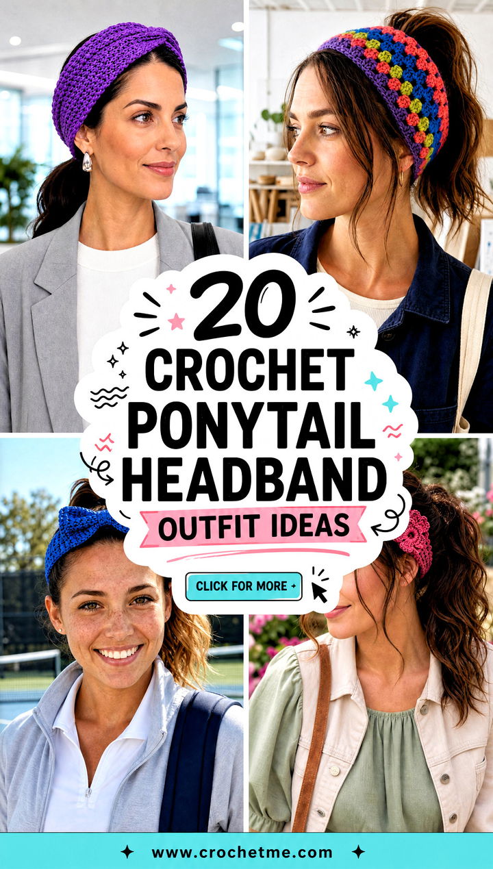 20 Crochet Ponytail Headband outfit ideas - 20 Crochet Ponytail Headband outfit ideas