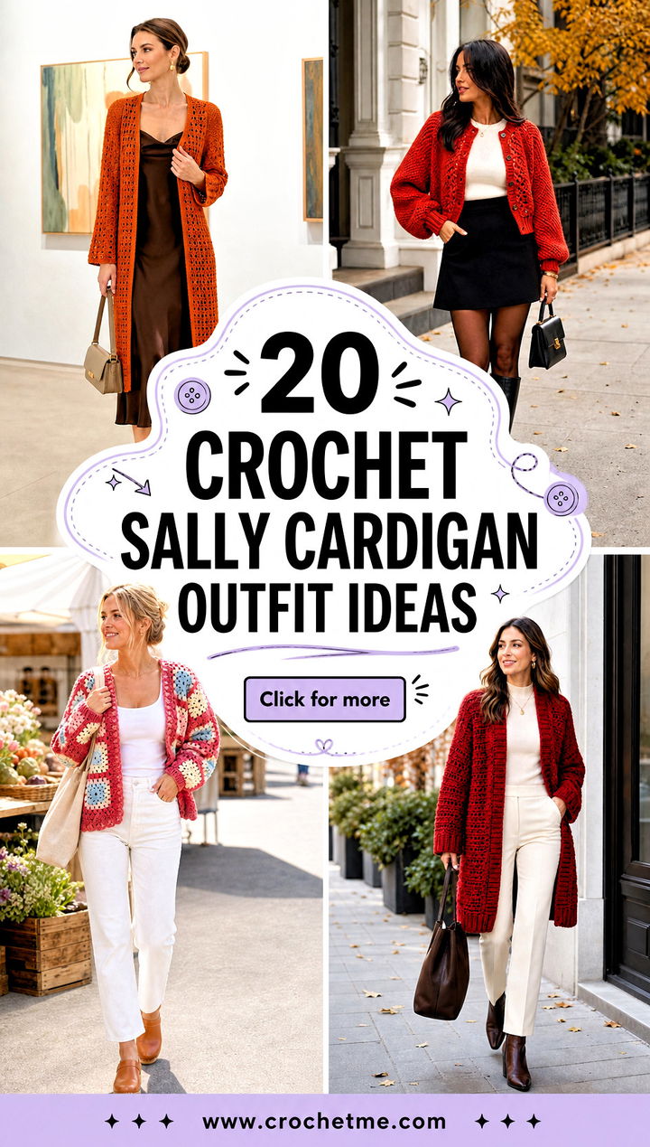20 Crochet Sally Cardigan outfit ideas - 20 Crochet Sally Cardigan outfit ideas
