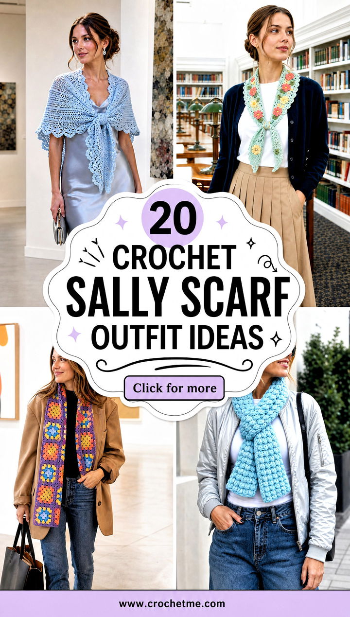 20 Crochet Sally Scarf outfit ideas - 20 Crochet Sally Scarf outfit ideas